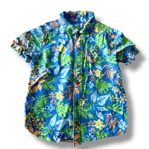 Caribbean Joe Boys Hawaiian Shirt Size 5–6 Tropical Button Down Beach Shirt